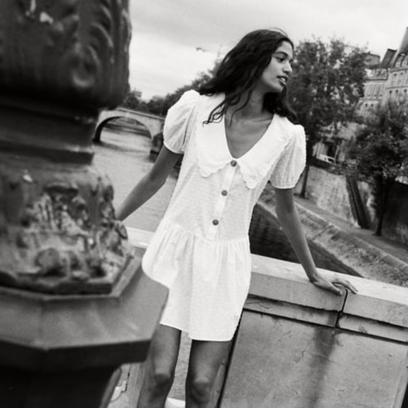 Zara Dotted Mesh Mini Dress - Picture 4 of 6